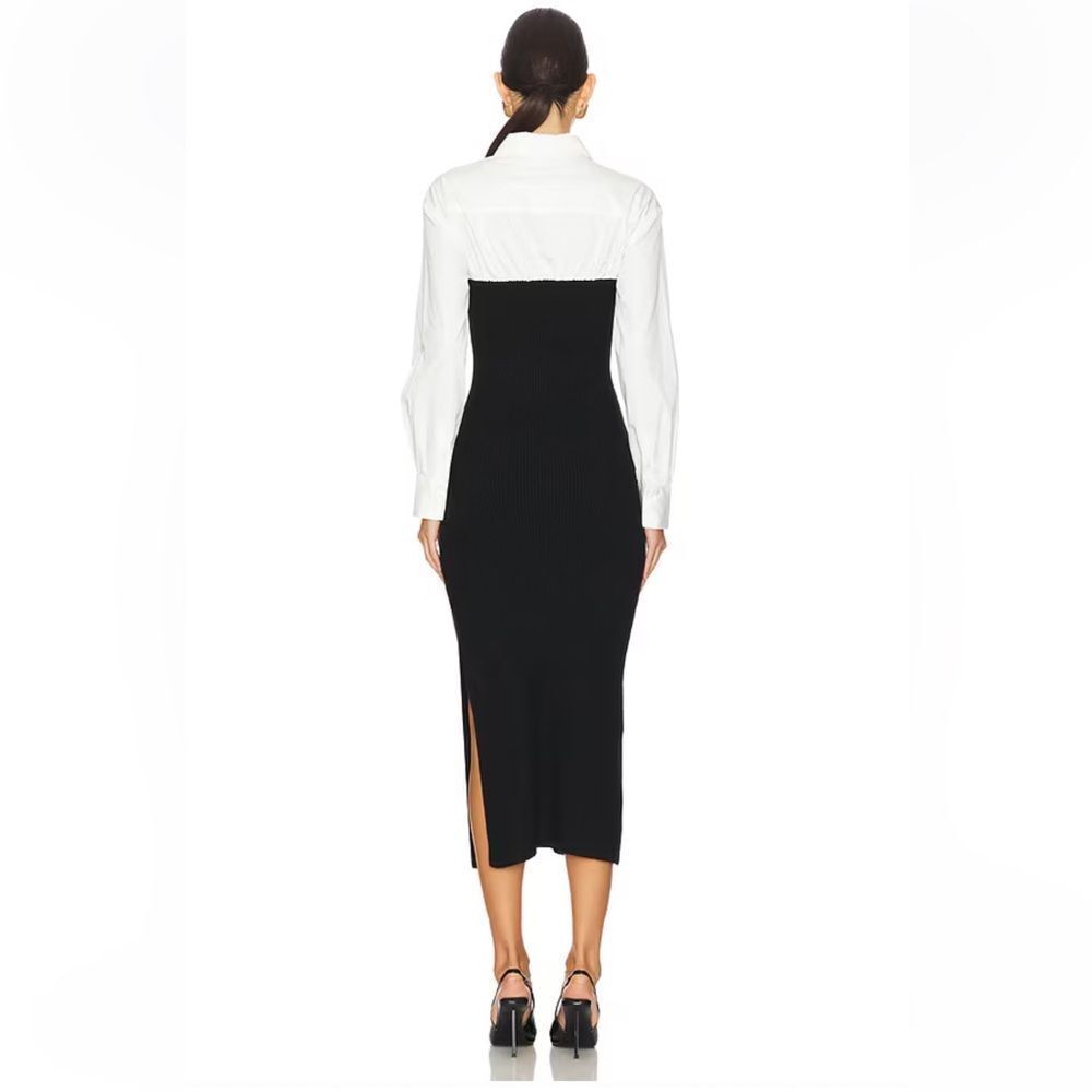 Astr The Label Allyn Dress Black & White
 Long Sleeve knit poplin Revolve XL - Picture 4 of 10